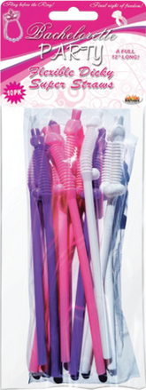 Bachelorette Party Dicky Straws 10 Pack 12 Inch Party Gifts and Novelties